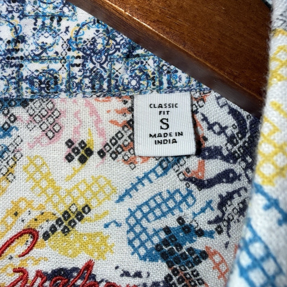 Robert Graham Linen Blend Men's Small Multicolor Short Sleeve Classic - Picture 3 of 8